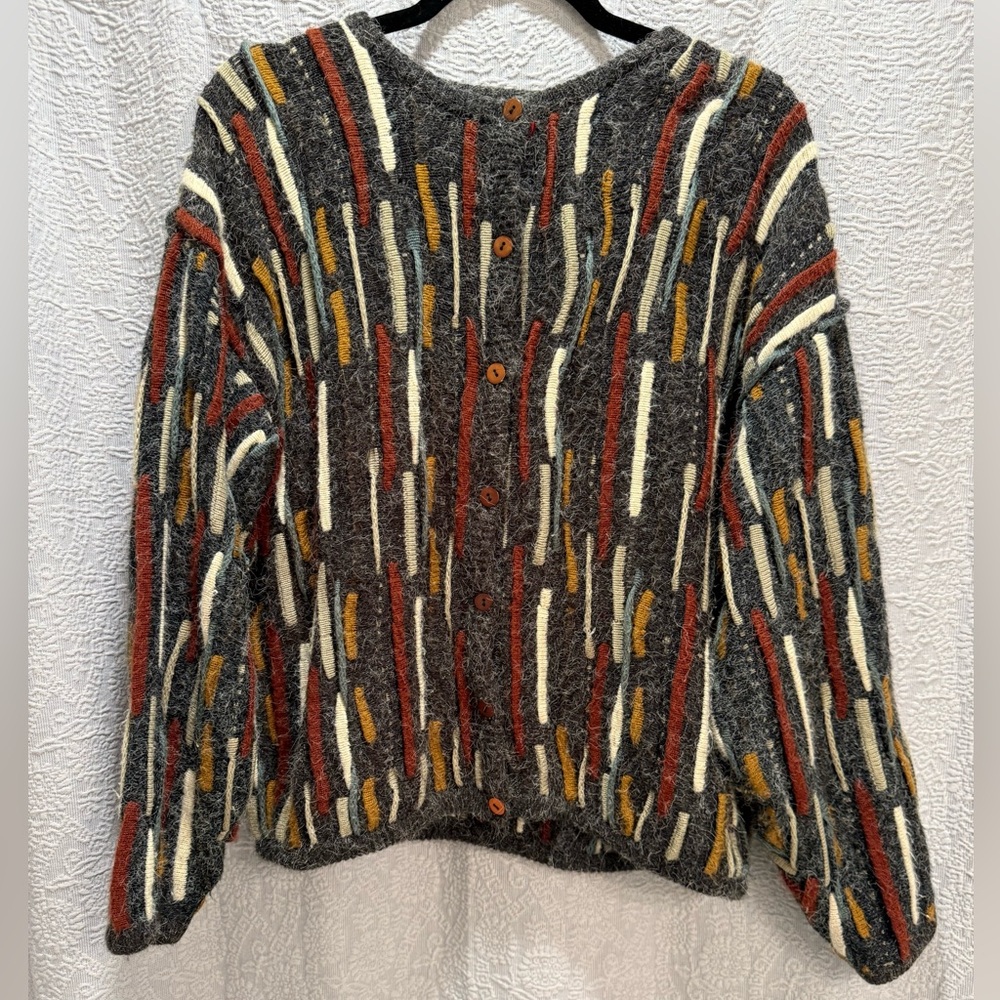 Multicolor Patterned Knit Sweater - image 1